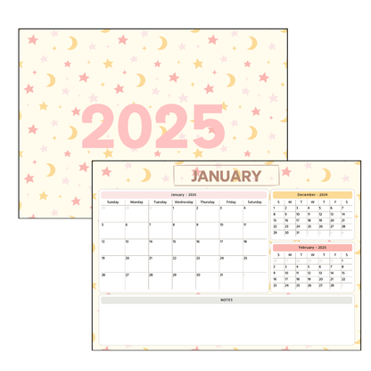 Star and Moon 2025 Calendar