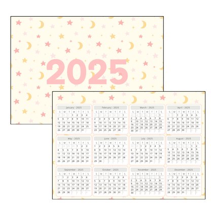 Star and Moon 2025 Calendar