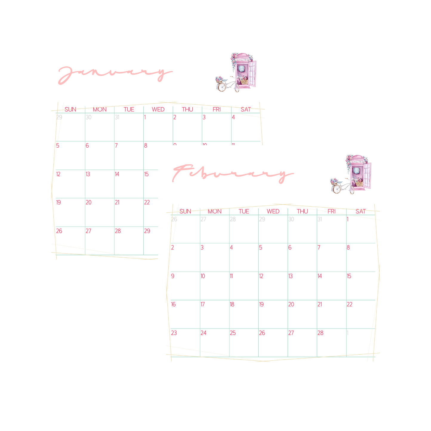 Photobooth Desk Calendar  (3.5" x 3.5")