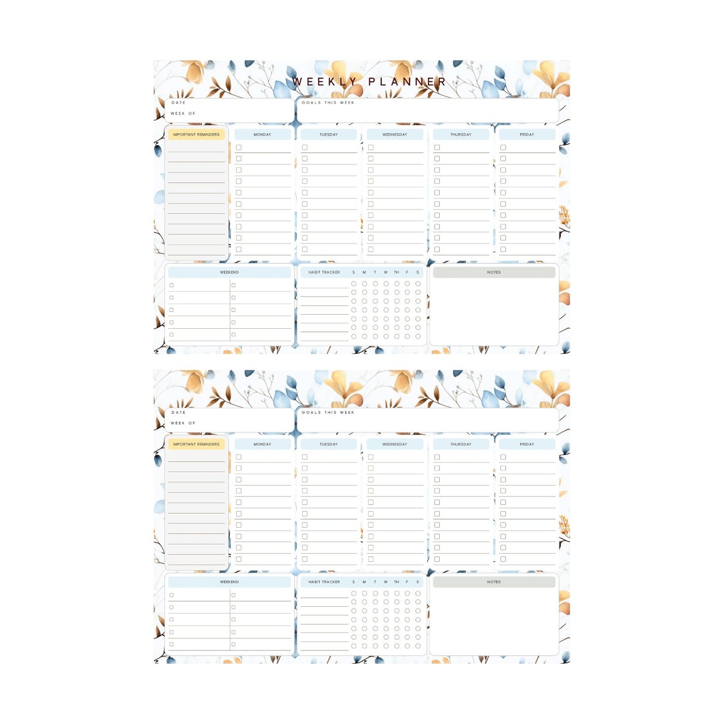 Blooming Days Weekly Planner