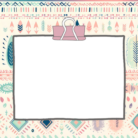 Boho Clip Notepad (3in x 3in)